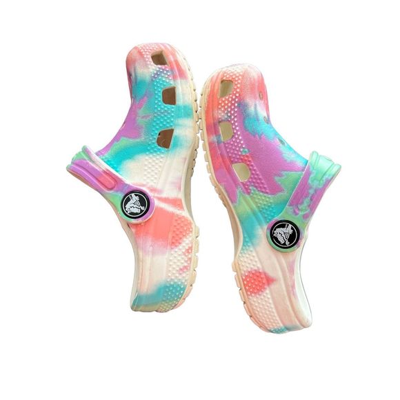 CROCS tye dye Rainbow clogs size 10C - Picture 1 of 7